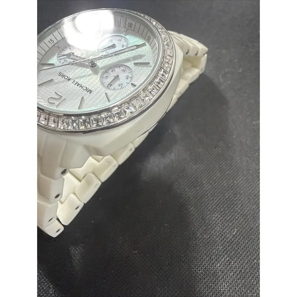 WOMENS MICHAEL KORS RUNWAY MK-5079 MOP DIAL NEW BATTERY 5.5-5.75” BAND (B29)